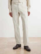 Brioni - Straight-Leg Stretch-Cotton Gabardine Trousers - Neutrals