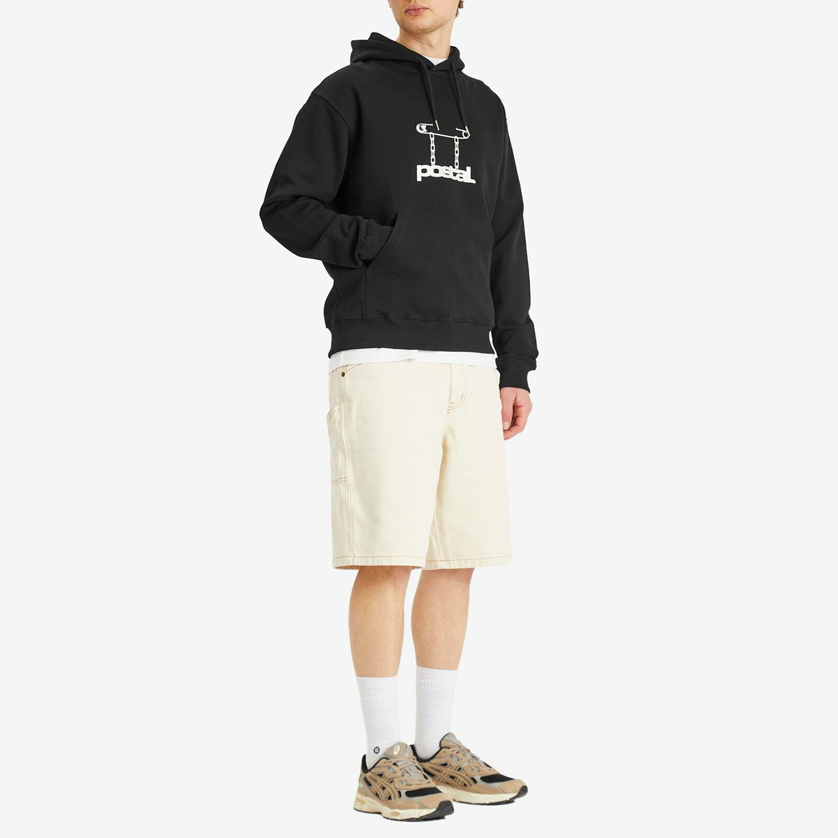 POSTAL Men's Safety Pin Hoodie in Black
