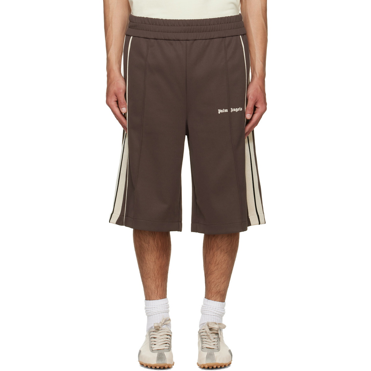Palm Angels Brown Classic Logo Vintage Track Shorts