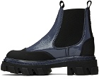 GANNI Blue Cleated Low Chelsea Boots