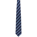 Comme des Garcons Homme Deux Blue Silk Stripe Tie