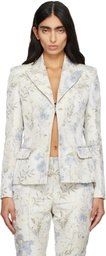 McQueen Off-White Damask Floral Blazer