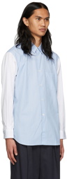 Comme des Garçons Shirt Blue & White Cotton Shirt