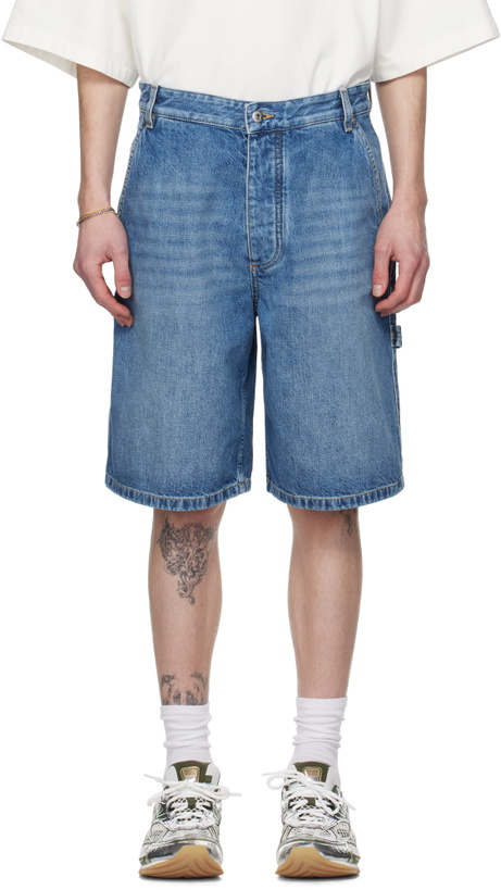 Photo: Bottega Veneta Blue Vintage Cargo Denim Shorts