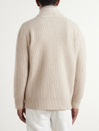 De Petrillo - Ribbed Merino Wool and Cashmere-Blend Cardigan - Neutrals