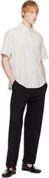 Lady White Co. Off-White S/S Piqué Button Down Shirt