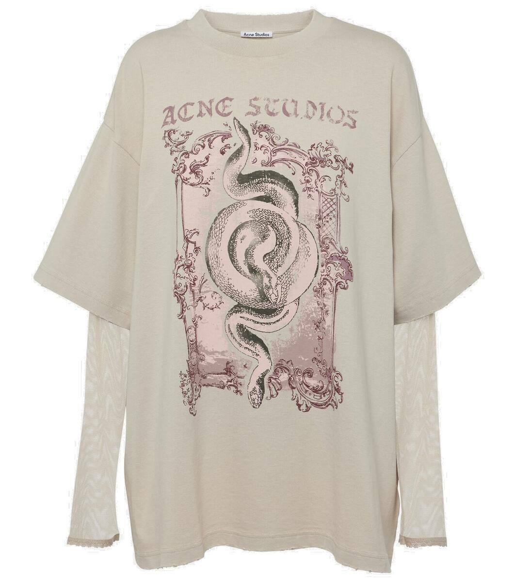 Acne Studios Edra layered printed cotton T-shirt Acne Studios
