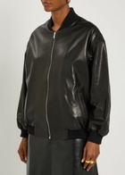 Nour Hammour Marley Leather Bomber Jacket Black