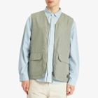 Taion Men's Military Reversible V-Neck Vest in Dark Sage Green