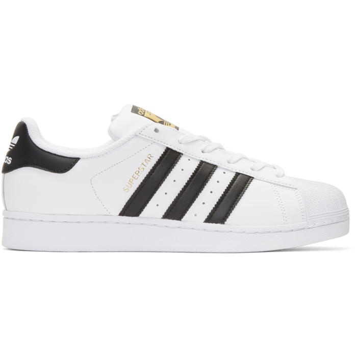 Photo: adidas Originals White and Black Superstar Sneakers 