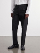 NN07 - Bill 1067 Tapered Pleated Brushed Twill Chinos - Black