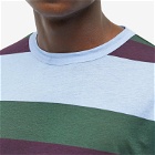 Dries Van Noten Men's Long Sleeve Habbot Striped T-Shirt in Blue
