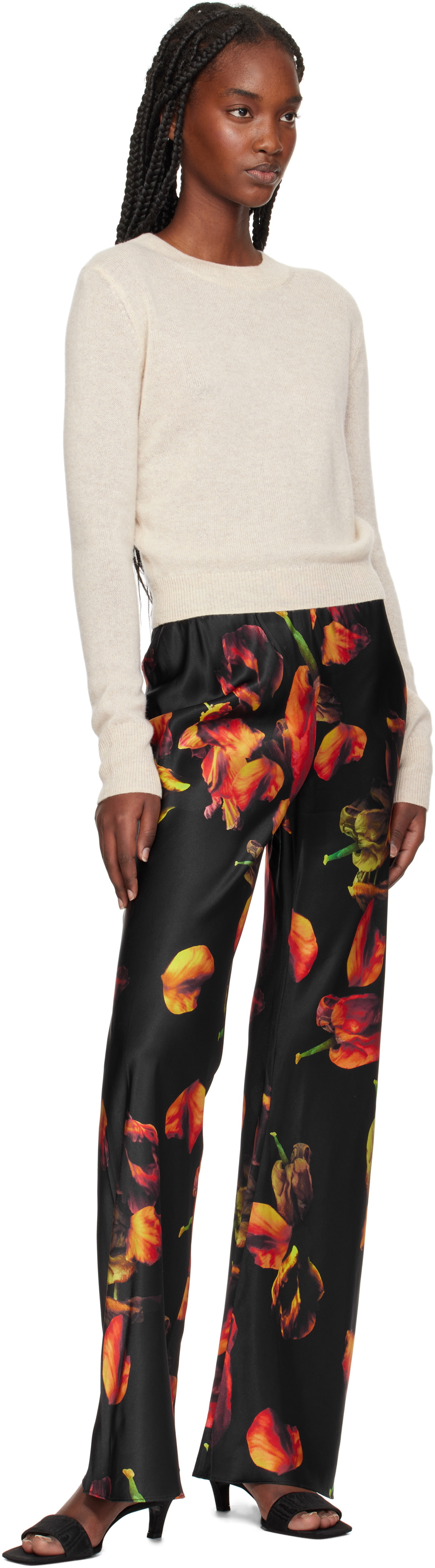 Silk Laundry Multicolor Bias Cut Lounge Pants