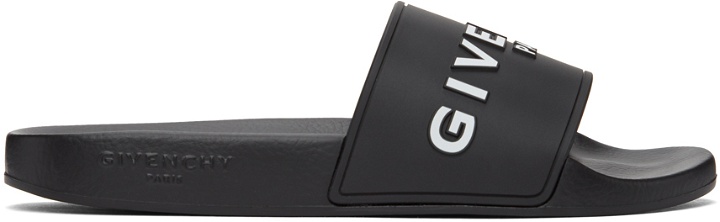 Photo: Givenchy Black Logo Flat Sandals