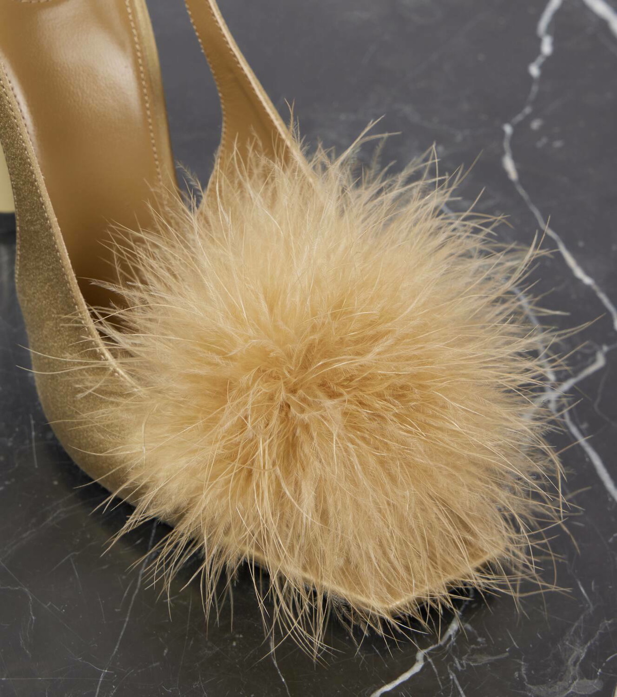 Saint Laurent Paradis 110 feather-trimmed satin sandals Saint Laurent