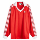 Adidas Men's Pique Long Sleeve T-Shirt in Betrack Toper Scarlet