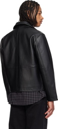 Sunflower Black Short Leather Jacket