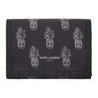 Saint Laurent Black Pineapple Print Wallet