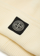 Stone Island Compass Logo-appliquéd Ribbed Cotton-knit Beanie - Ivory - One Size