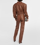 Giuseppe di Morabito Cropped leather bomber jacket