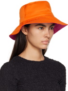 GANNI Orange Logo Bucket Hat