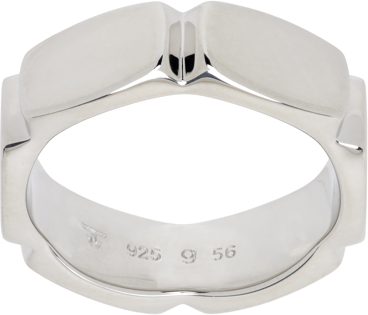Tom Wood Silver & Pink Opal Peaky Ring Tom Wood