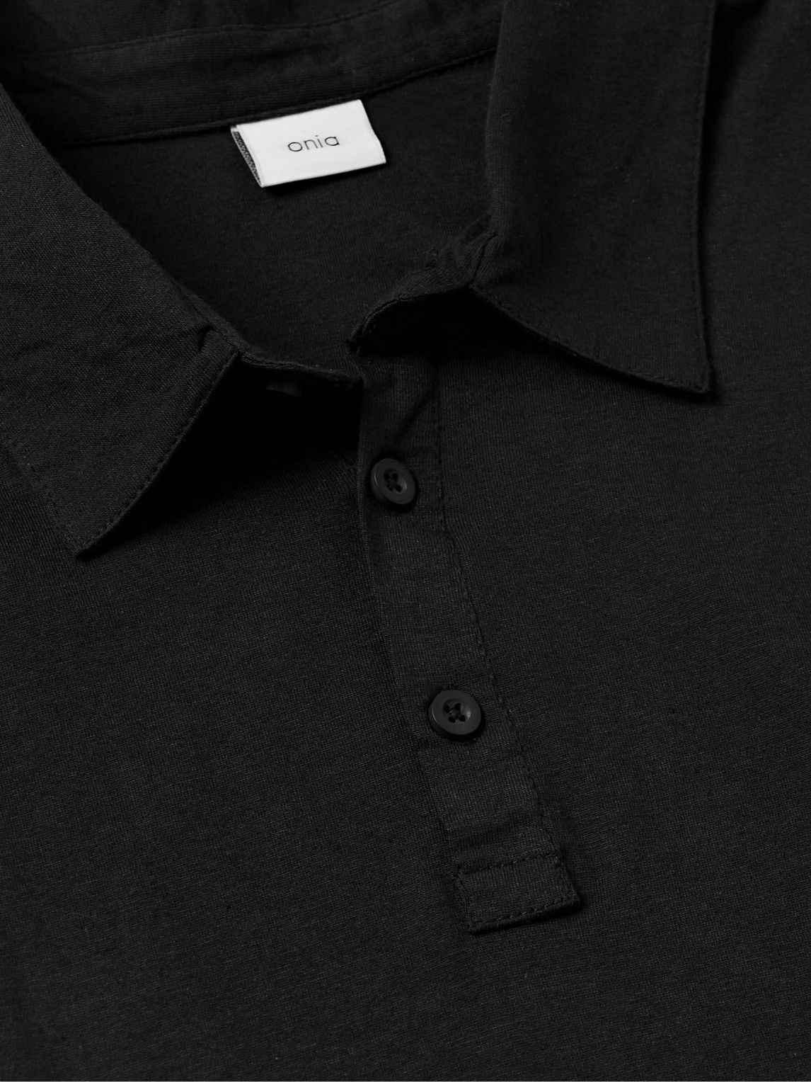 Onia - Cotton and Modal-Blend Polo Shirt - Black Onia
