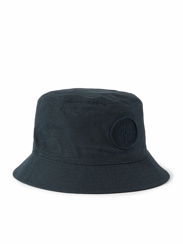 Photo: Stone Island - Logo-Embroidered Cotton-Canvas Bucket Hat - Blue