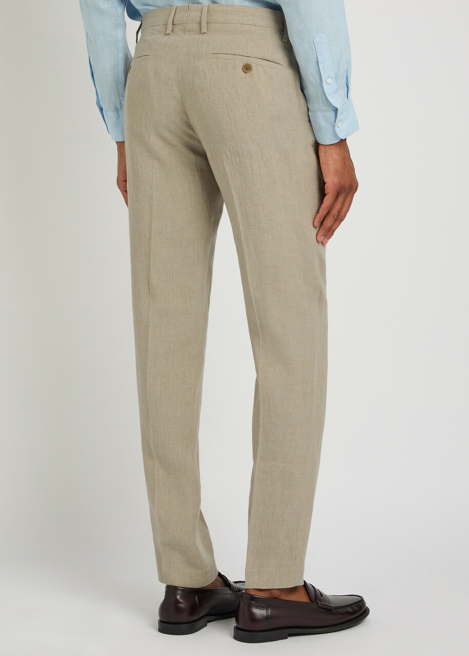 Sunspel Tapered-leg Linen Trousers Sand