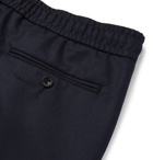 Mr P. - Midnight-Blue Slim-Fit Worsted-Wool Drawstring Trousers - Midnight blue