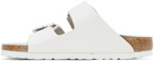 Birkenstock White Leather Narrow Big Buckle Arizona Sandals