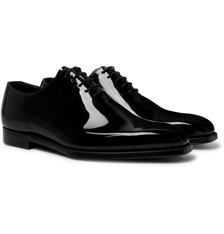 Photo: George Cleverley - James Whole-Cut Patent-Leather Oxford Shoes - Black