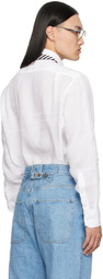 Thom Browne White Linen 4-Bar Shirt
