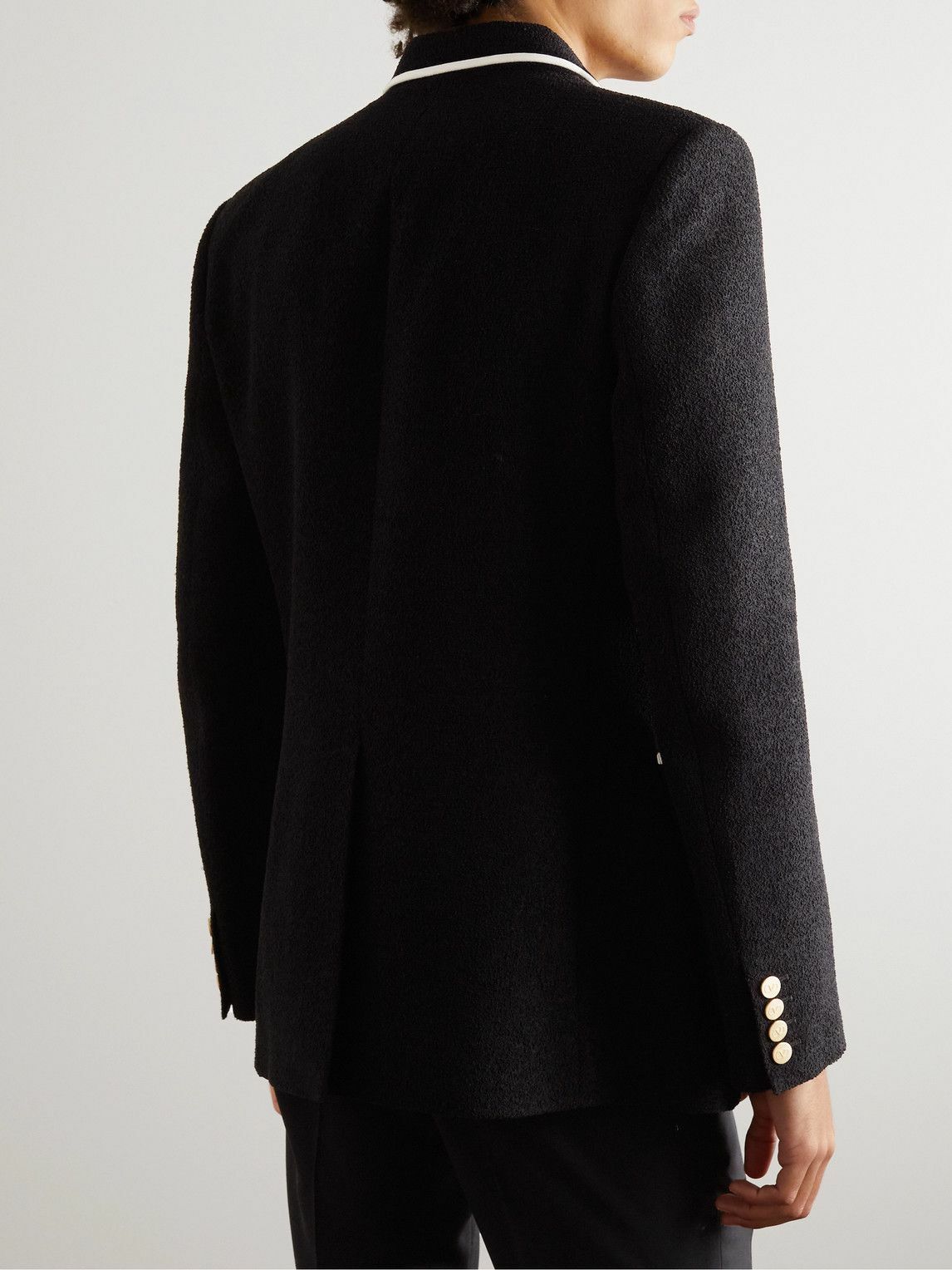 Valentino - Logo-Embroidered Double-Breasted Wool-Blend