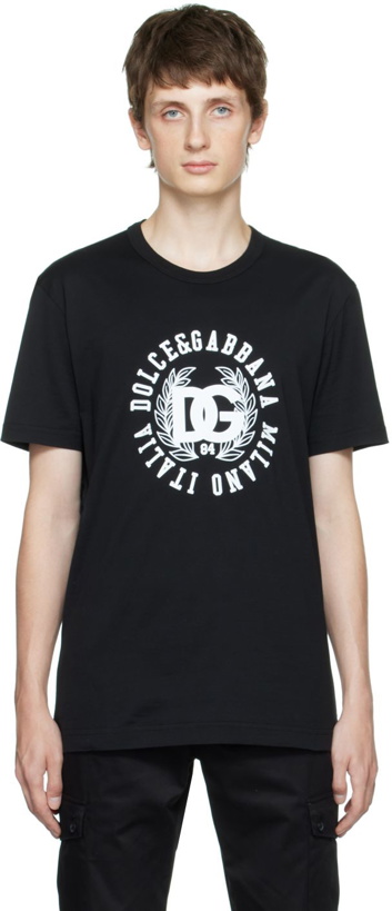 Photo: Dolce & Gabbana Black Printed T-Shirt
