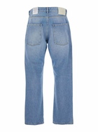 Icon Denim Light Blue Jeans With Logo Patch On The Rear In Denim Man