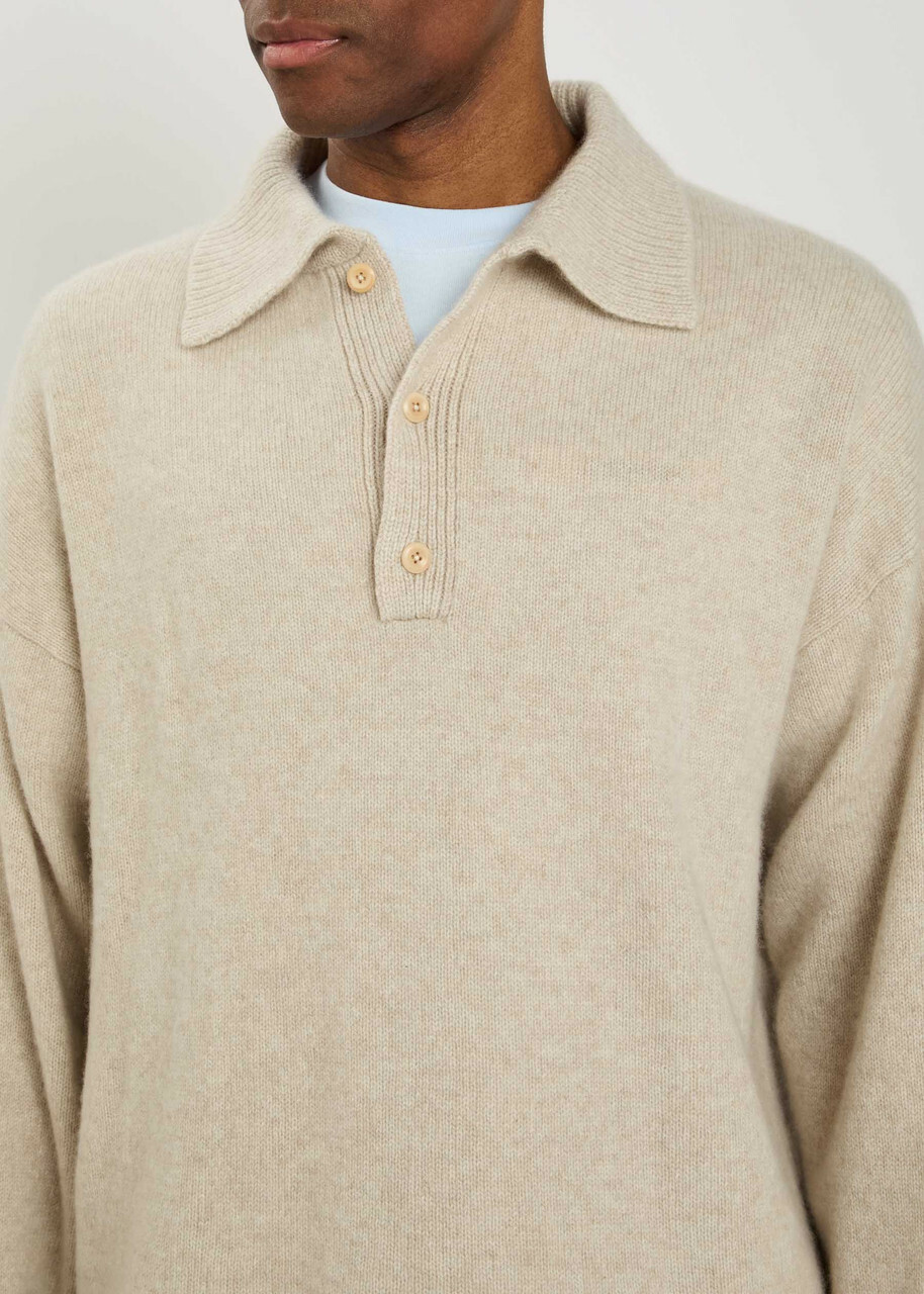 The Elder Statesman Dume Cashmere Rugby Jumper White