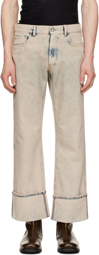Photo: Coperni Beige & Blue Boyfriend Jeans