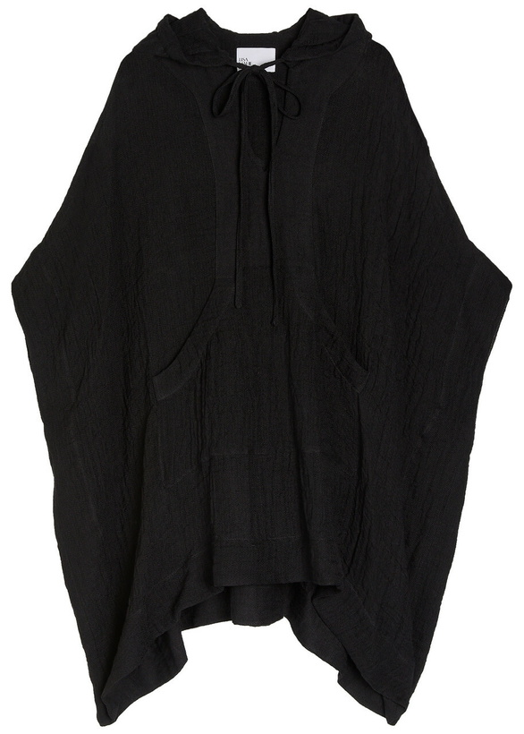 Photo: Lisa Marie Fernandez Hooded Linen-blend Beach Poncho Black
