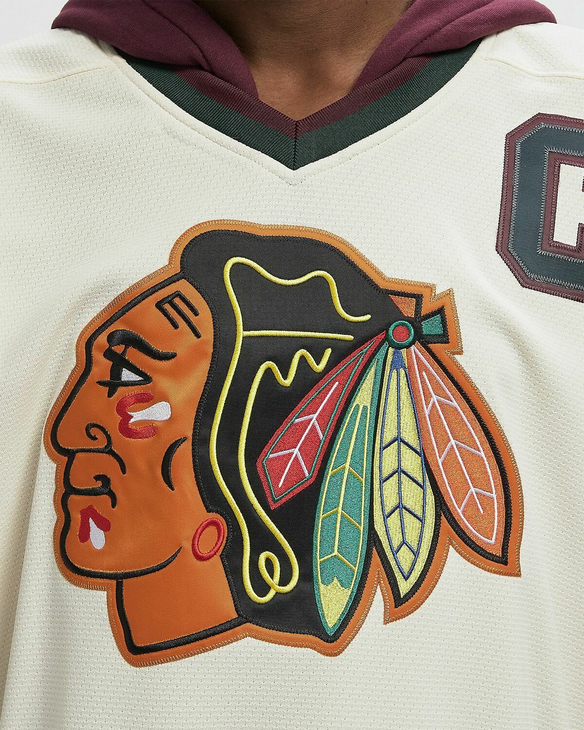 Mitchell & Ness X JUST DON NHL JERSEY HOODIE CHICAGO BLACKHAWKS Beige Men