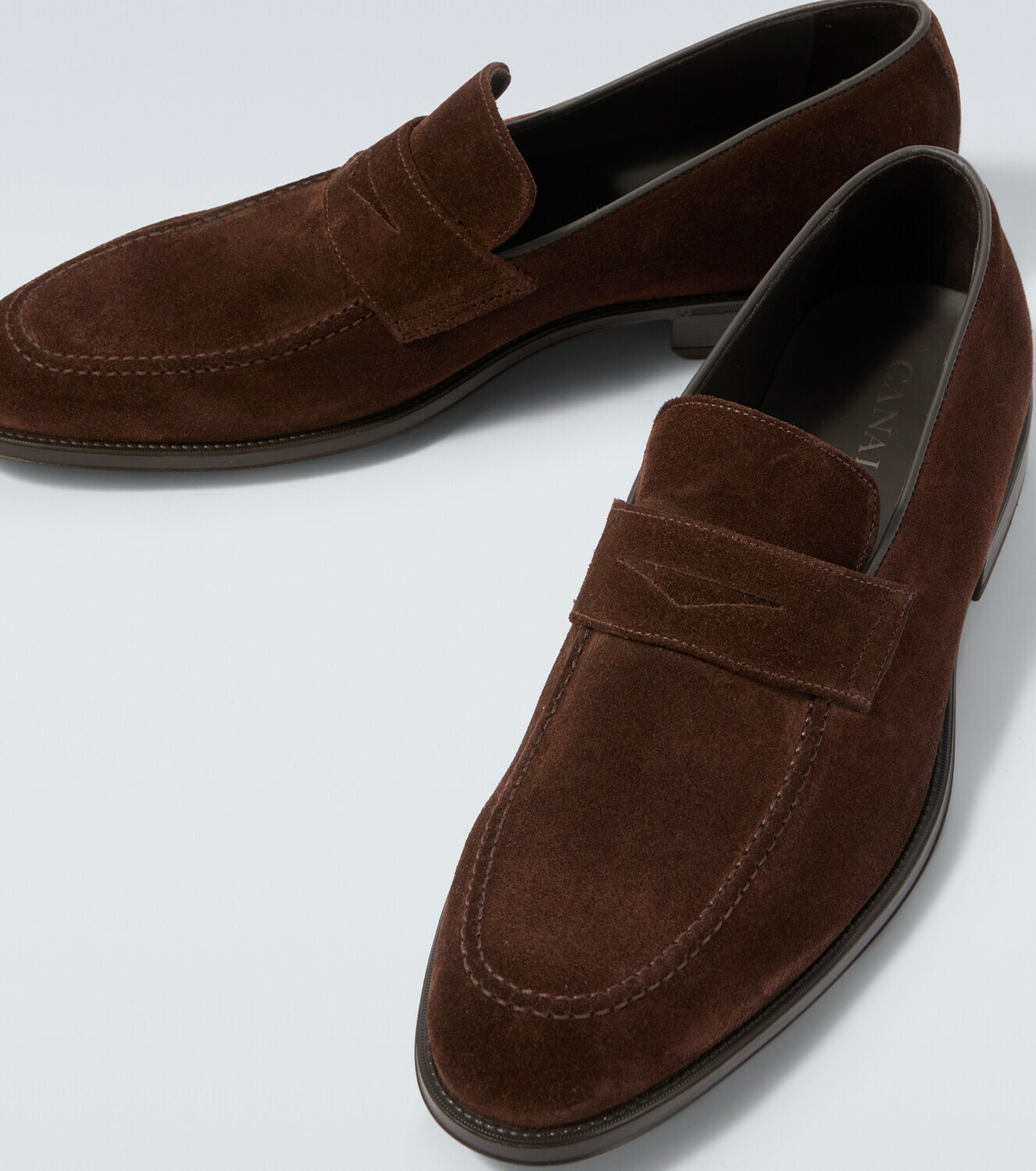 Canali Suede penny loafers