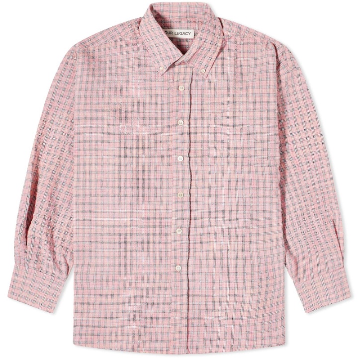 Photo: Our Legacy Men's Borrowed BD Shirt in Pink Kimble Check