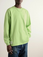 WTAPS - Logo-Print Appliquéd Cotton-Jersey T-Shirt - Green