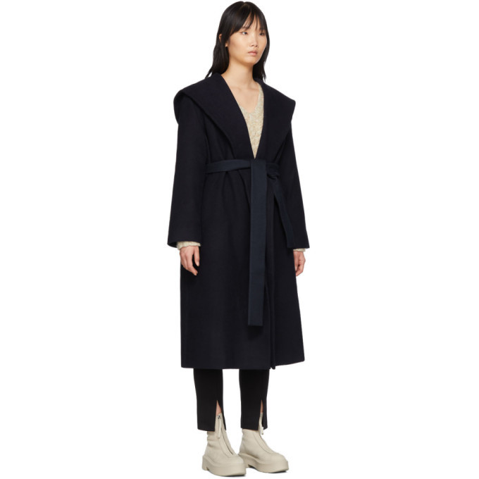 The Row Navy Riona Hooded Coat The Row