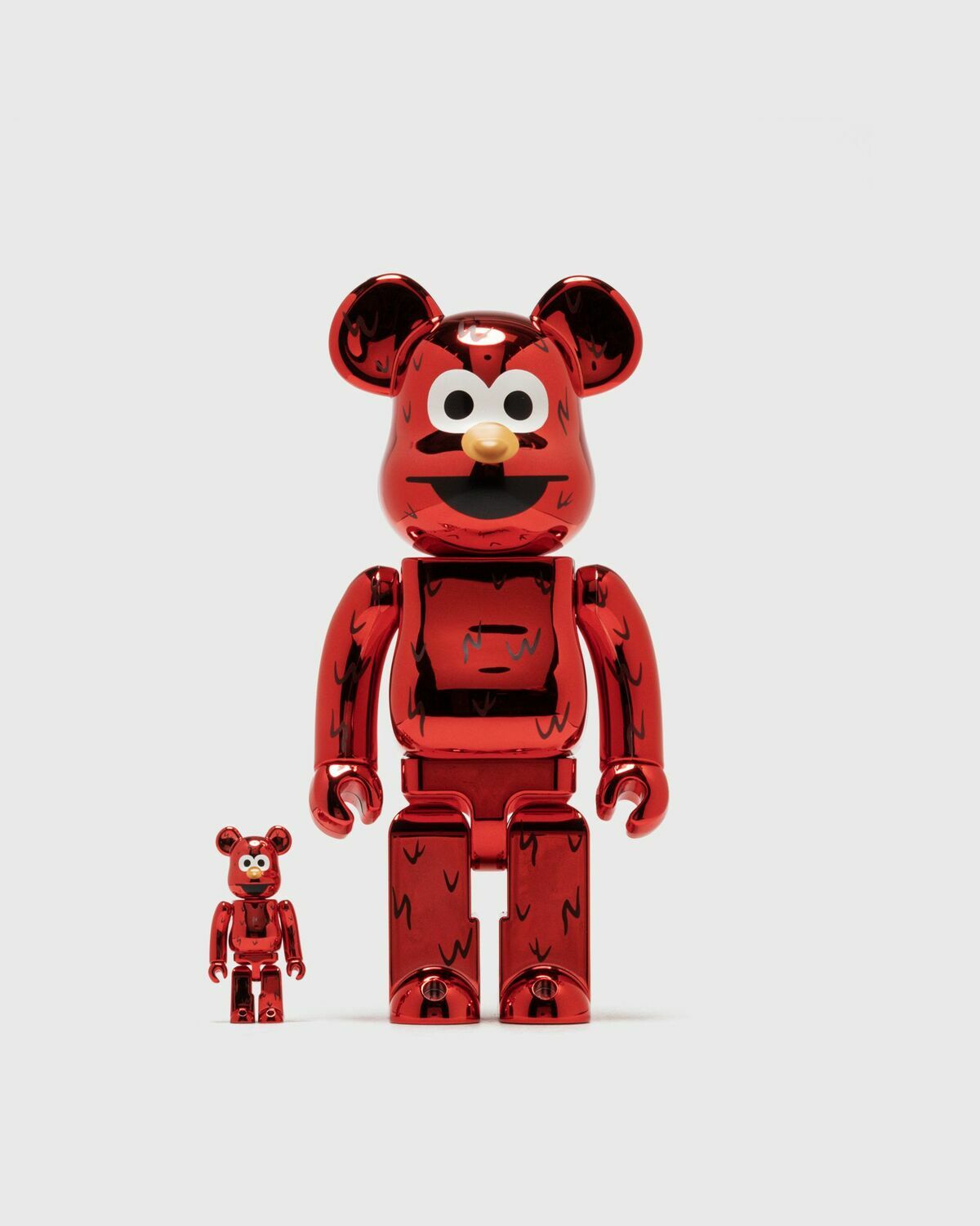 MEDICOM BEARBRICK 100% 400% SESAME STREET ELMO CHROME Multi-color Mens Collectibles & Toy