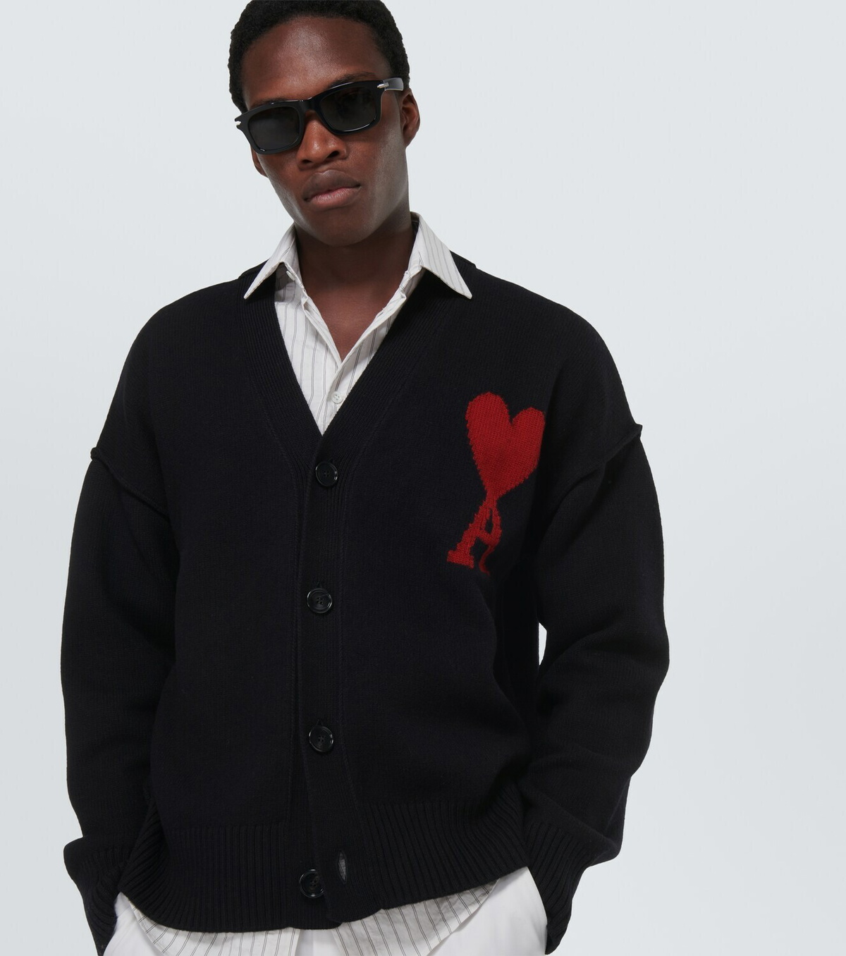 Ami Paris Ami de Cœur virgin wool cardigan
