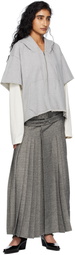 OPEN YY Gray Double Belted Maxi Skirt