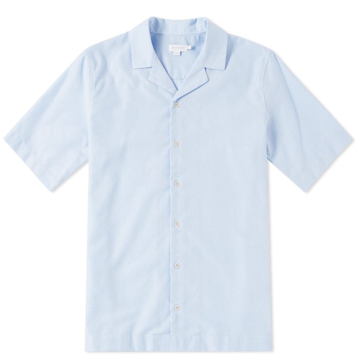 Photo: Sunspel Cotton Camp Collar Short Sleeve Shirt