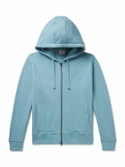 Kingsman - Logo-Embroidered Cotton and Cashmere-Blend Jersey Zip-Up Hoodie - Blue