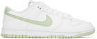 Nike White & Green Dunk Low Retro Sneakers